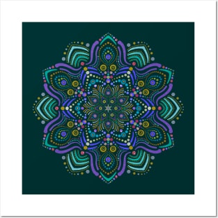 Ornate Metallic Mandala Posters and Art